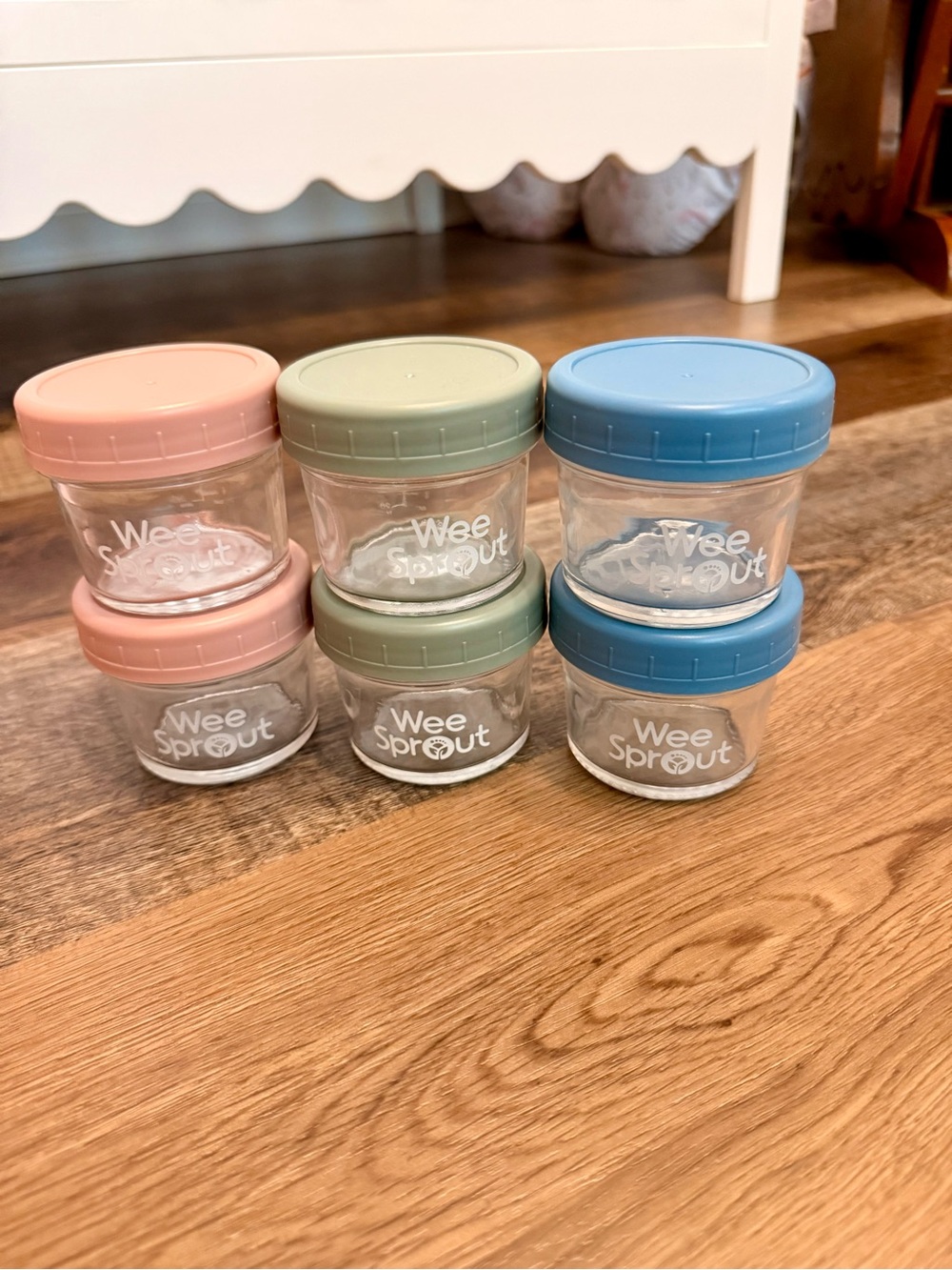 Baby Food Storage Jars - Set of 6 (Pink, Green, Blue)